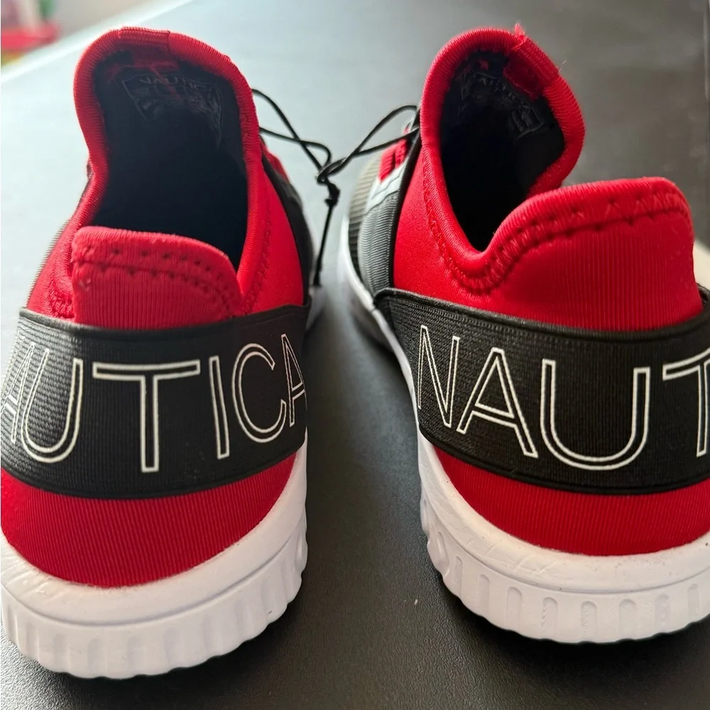 Nautica Black and Red Velcro Athletic Sneakers - Picture 4 of 6